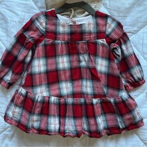 Baby Gap red plaid ruffle dress size 6-12 month